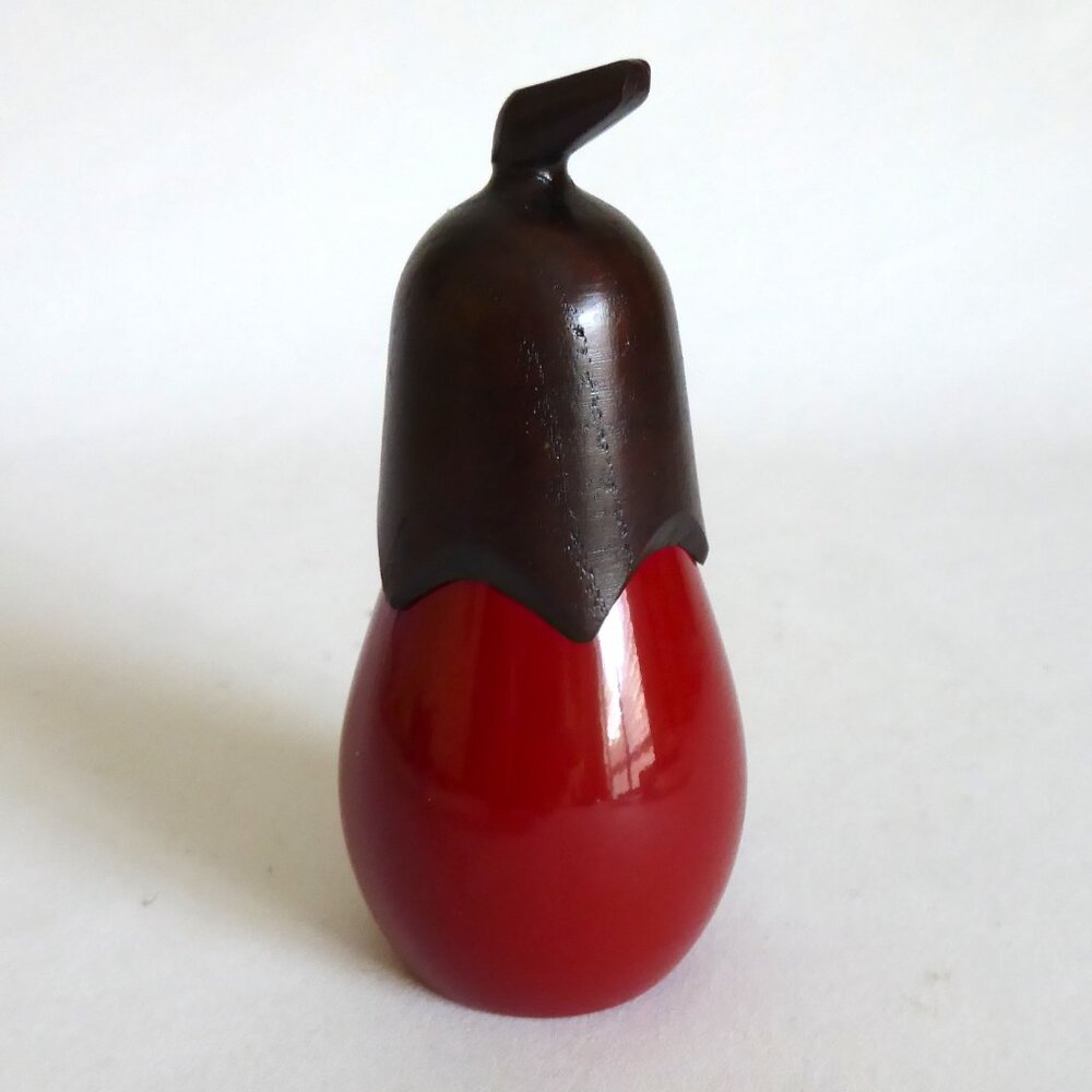 VINTAGE JAPANESE JAPAN RED VEGETABLE FRUIT SHAPED TOOTHPICK HOLDER LACQUER NEW